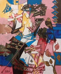 Ashkal, 24 x 30 Inch, Acrylic on Canvas, Abstract Painting, AC-ASH-319